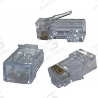 TRIPLETT Pass Thru Modular Plug: Connector RJ45, Solid, 3/5/5e Cable Category, Pass-Through, 100 (MPN CAT5-HSPJAR). Key specifications — Brand: TRIPLETT; Color: Clear; Compatible Cable Shape: Round; Compatible Number of Fibers: Simplex; Compatible Wire Solid/Stranded: Solid; _Pack Size: 100pk.
