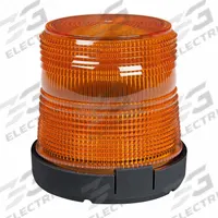 GROTE Flashing Beacon: Flashing Beacon, Amber, 4 1/4 in Overall Wd, 4 3/16 in Overall Ht, LED (MPN 79093). Key specifications — Operating Voltage: 12 to 24V DC; Number of Flash Patterns: 12; Electrical Connection: Blunt Cut Wires; Mount Type: Pipe; Brand: GROTE; Shape: Round; Lighting SAE Class Rating: SAE Class 1.