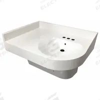 BESTCARE Corner Bathroom Sink: Stainless Steel, 14 1/2 in Bowl Lg, 4 in Bowl Dp, ADA Compliant (MPN WH3741L-09). Key specifications — ADA Compliant: ADA Compliant; Color: White; Bowl Shape: D-Shape; Brand: BESTCARE; Sink Mounting Type: Wall.