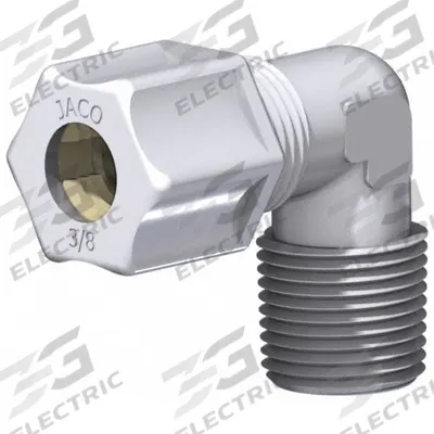 JACO Male Elbow Compression Connector: 1/4 in OD x 1/8 in Pipe Size, Compression x MNPT - Polypropylene Compression Tube Fittings