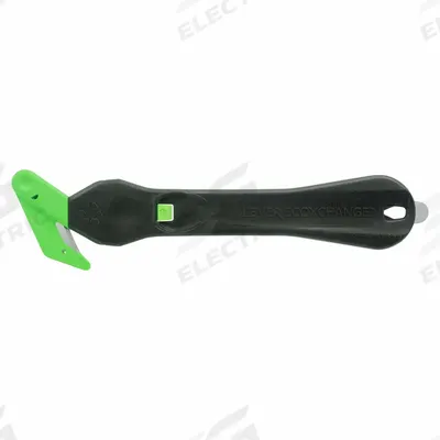 KLEVER Hook-Style Safety Cutter: 7 in Overall Lg, Straight Handle, Textured, Carbon Steel - Single-Hook Safety Cutters