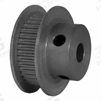 DAYTON Timing Pulley: Modified Curvilinear, Fixed, For GT Timing Belt Section, For 6 mm Belt Wd (MPN 40-2P06-6FA3). Key specifications — Brand: DAYTON; Finish: Clear Anodized; For Belt Series: Powerhouse®.