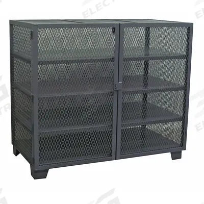 JAMCO Storage Cabinet: 60 in x 30 in x 54 in, 4 Fixed Shelves, Swing Handle & Padlock Hasp - Industrial Ventilated Shelf Cabinets