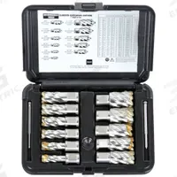 SLUGGER BY FEIN Annular Cutter Set: 1 in Max Cutting Dp, Pilot Pin Included, Bright (Uncoated) (MPN 63134999020). Key specifications — attr253884: Yes; attr253885: Bright (Uncoated); attr253886: High Speed Steel; attr253887: Weldon Flat; attr253888: Fractional Inch; attr253891: 7/8 in; attr277149: SLUGGER BY FEIN.