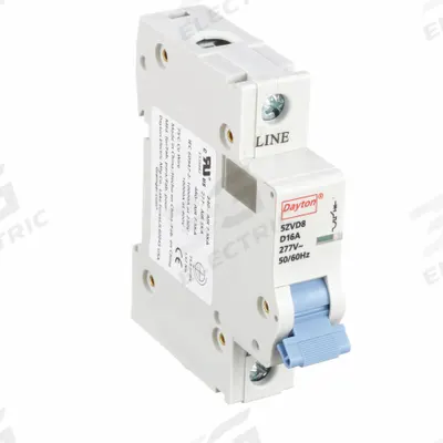 Dayton Supplementary Protector: 16 A Amps, 5kA at 277V AC, Screw Clamp, NDB2-63 D16/1 - D-Curve, 1-Pole UL1077 DIN Rail-Mount Supplementary Protectors