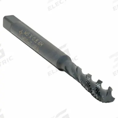 CLEVELAND Spiral Flute Tap: M5x0.8 Metric, 6H, 3 Flute, Semi-Bottoming Chamfer - General Purpose Spiral-Flute Taps