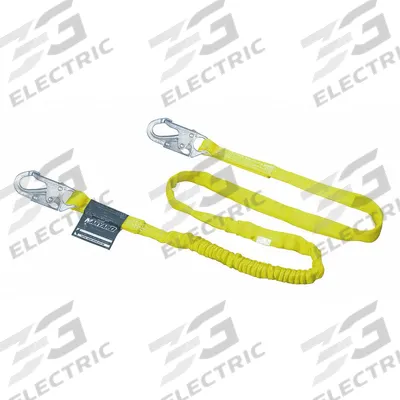 MILLER BY PIP Shock-Absorbing Lanyard: Tubular Webbing, Steel Snap Hook, Steel Snap Hook - General Fall Protection Shock-Absorbing Lanyards