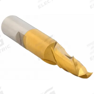 CLEVELAND Square End Mill: Cobalt, TiN Coated, 2 Flute, 5/16" Mill Dia, 9/16" LOC - General Purpose Cobalt Square End Mills