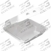 PACTIV Disposable Carry-Out Food Container: White, Hinged Lid Container Container, Foam, 150 PK (MPN YHLW09030000). Key specifications — attr553565: Foam; attr553567: Yes; attr553572: Square; attr553556: PACTIV.