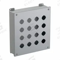 HAMMOND Push Button Enclosure: 30mm, 16 Holes, Carbon Steel, NEMA 12/13 (MPN 1435S). Key specifications — attr211299: HAMMOND; attr1043605: Indoor Dust & Water Droplets.