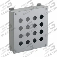 HAMMOND Push Button Enclosure: 30mm, 16 Holes, Carbon Steel, NEMA 12/13 (MPN 1435S). Key specifications — attr211299: HAMMOND; attr1043605: Indoor Dust & Water Droplets.