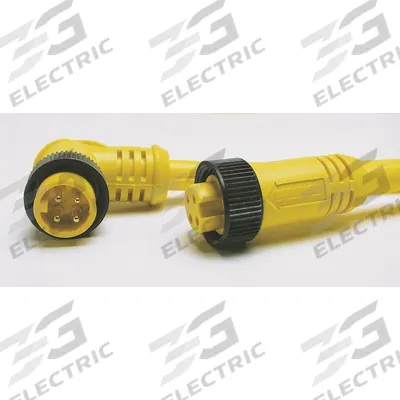 BRAD HARRISON Extension Cordset: 7/8"-16 Male Straight x 7/8"-16 Female Straight, 3 Pins - Double-Ended Cordsets with PVC Jacket for Flexing Applications