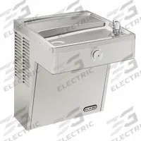 ELKAY Drinking Fountain: On-Wall, 20 5/8 in Ht, 18 1/2 in Dp, 18 in Overall Wd, ADA Compliant, Gray (MPN VRC8S). Key specifications — Housing Color: Gray; Brand: ELKAY; Vandal Resistant: Vandal Resistant; Housing Material: Stainless Steel; Refrigeration: Refrigerated.