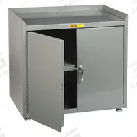 LITTLE GIANT Storage Cabinet: 24 in x 24 in x 41 in, Swing Handle & Keyed, 14 ga Panel Thick, Gray (MPN MC3-2D-2424-LL). Key specifications — attr62698: Gray; attr87895: Leveling; attr62693: Assembled; attr62737: Stationary; attr62694: Adjustable; attr62695: Powder Coated; attr62696: Steel; attr62689: LITTLE GIANT.