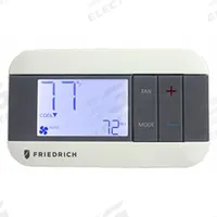 FRIEDRICH Low Voltage Thermostat: Low Volt Thermostat, 5 11/16 in x 7 9/16 in x 2 1/8 in (MPN RT7P). Key specifications — Manufacturer Part Number: RT7P; Product Type: Low Voltage Thermostat; Includes: Wiring Label; Brand: FRIEDRICH.
