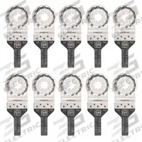 FEIN Oscillating Tool Blade: 3/8 in Blade Wd, 3 13/16 in Overall Lg, Bi-Metal, 10 Pieces, 10 PK (MPN 63502184290). Key specifications — attr1097473: Drywall; attr1097476: FEIN; attr1097456: Plunge Cutting.