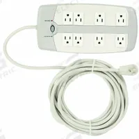 APPROVED VENDOR Outlet Strip: 8 Outlets, 25 ft Cord Lg, 1,050 J Rated Energy, 15 A Current, White (MPN 52NY53). Key specifications — Brand: APPROVED VENDOR; Mounting Style: Keyhole.