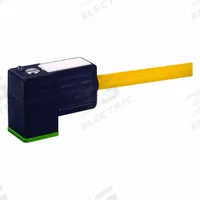 MURRELEKTRONIK Cordset: DIN Form CI Female Right Angle x Bare Wire, 5 m Cable Lg, PVC, Yellow, IP67 (MPN 7000-94001-0160500). Key specifications — Wire Size: 18 AWG; Brand: MURRELEKTRONIK; Cable Jacket Color: Yellow; IP Rating: IP67.