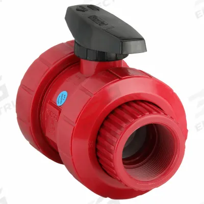 CHEMTROL Manual Two-Way Ball Valve: 1 1/2 in, PVDF, Straight, FNPT x FNPT - PVDF Ball Valves