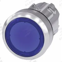 SIEMENS Flush Push Button: Amber, 22 mm Mounting Size, Metallic, Maintained (MPN 3SU1051-0AA50-0AA0). Key specifications — Brand: SIEMENS; Action: Maintained; Series: 3SU; Push Button Material Type: Metallic.