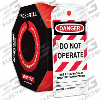 ACCUFORM Danger Tag By The Roll: Danger, Do Not Operate, Polyolefin - Safety