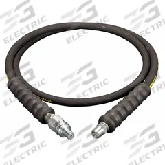 Hydraulic Hose Assembly: 1/4 in ID, AH604 x NPTF, 6 ft Lg, Black, 3/8 in x 3/8 in Fitting Size (MPN HA9206). Key specifications — Hose Color: Black; Hose Tube Material: Rubber; Fitting Type: AH604 x NPTF; Manufacturer Part Number: HA9206; Brand: ENERPAC.