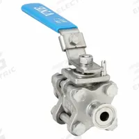 APPROVED VENDOR Manual Two-Way Ball Valve: 1/2 in, 316 Stainless Steel, Straight, Clamp x Clamp (MPN EG90CC-6.5). Key specifications — Average Surface Roughness (Ra): 20 Ra μ-in; 3-A Compliance: Meets 3A Sanitary Standards; Brand: VNE; Handle: Locking Lever.