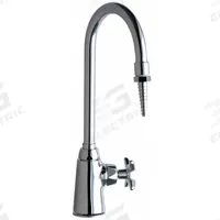 CHICAGO FAUCETS Laboratory Faucet: Faucet, Single-Post, For Distilled Water Media, 1 Handles, Cross (MPN 969-CTF). Key specifications — Brand: CHICAGO FAUCETS; Color/Finish: Chrome; Inlet Connection Type: NPT; Product Type: Faucet; Index Color: White; Flow Pattern: Inline.