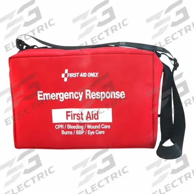 FIRST AID ONLY Emergency Response Bag: 224 Components, Fabric, Bag, Red, No Medication Included - Fanny Pack Trauma Kits