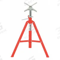 RIDGID V-Head Pipe Stand: V Head, 2,500 lb Max Load Capacity, Folding Leg, 51 in Max Ht, Metal (MPN 22168). Key specifications — attr511105: Locking Ring Allows for Quick Vertical Height Adjustment; attr511119: Folding; attr511107: Metal; attr473852: RIDGID.