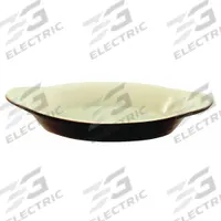 CRESTWARE Rarebit: 8 oz Capacity, 1 3/8 in Overall Dp, 4 in Overall Wd, 8 1/2 in Overall Lg, Ceramic (MPN CM492). Key specifications — Material: Ceramic; Brand: CRESTWARE; Color: Brown/White.