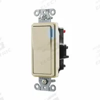 HUBBELL Wall Switch: Rocker Switch, 3-Way, Maintained, Ivory, 120/277V AC, 20 A (MPN DS320STILI). Key specifications — Illuminated: Yes; Voltage Rating: 120/277V AC.