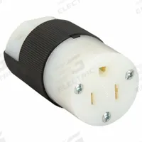 HUBBELL Straight Blade Connector: 5-15R, 125V AC, 15 A, 2 Pole, 3 Wire, Black/White (MPN HBL5269C)