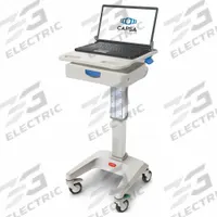 CAPSA HEALTHCARE Laptop Cart: Aluminum, Gray, 1 Drawers (MPN LX5-NG-D10-M-35). Key specifications — Material: Aluminum; Brand: CAPSA HEALTHCARE; Cabinet Color: Gray.