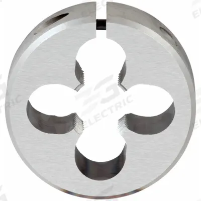 OSG Pipe and Conduit Thread Die: 1/2"-14 NPT, 2" OD, Round, Adjustable - Adjustable Round Pipe Threading Dies
