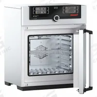 MEMMERT Programmable Universal Oven: Forced Air, 1.1 cu ft Capacity, 300°C Max Temp, 1,600 W Watt (MPN UF 30 PLUS, 230V). Key specifications — Voltage: 230V AC; Brand: MEMMERT; Temperature Accuracy Tolerance: +/-0.1°C up to 99.9°C, +/-0.5°C @ 100°C+; Temperature Uniformity: +/-2.7°C.