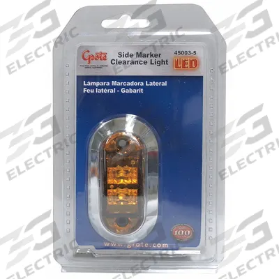 GROTE Side Marker Clearance Lamp: Clearance Light, LED, Oval, Surface Mount, Amber - Clearance Lights