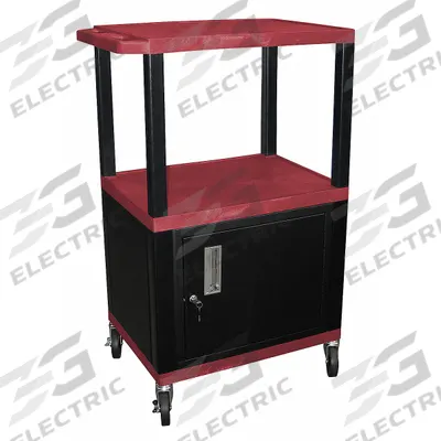 APPROVED VENDOR Audio-Visual Cart: 24 in L x 18 in W, 24 in L x 18 in W 42 1/2 in H, Plastic - AV Carts with Plastic Shelves & Steel Storage Cabinets
