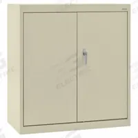 SANDUSKY Shelf Cabinet: 36 in x 24 in x 36 in, Swing Handle & Keyed, 24 ga Panel Thick, Frame, Tan (MPN CA21362436-07). Key specifications — Cabinet Color: Tan; Method of Construction: Welded; Base Type: Frame; Assembled: Assembled; Mobility: Stationary; Adjustable Shelves: (2) Adjustable; Cabinet Finish: Powder Coated; Cabinet Material: Steel.
