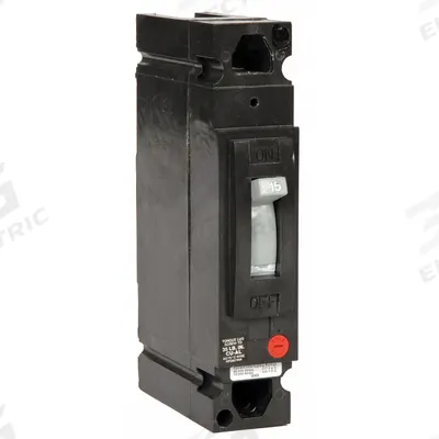 GE Molded Case Circuit Breaker: 15 A Amps, 14kA at 120/240/277V AC, Fixed - TED-, TEHD-Frame GE Molded Case Circuit Breakers
