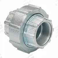 BRIDGEPORT FITTINGS Threaded Coupling - Three-Piece: Iron, 1/2 in Trade Size, 1 7/8 in Overall Lg (MPN 1121-RT). Key specifications — Insulated: No; Compatible Conduit Type: IMC; Brand: BRIDGEPORT FITTINGS.