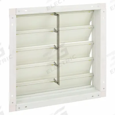 Dayton 27"H-W 6.5"L Fiberglass Backdraft Damper: For 24 in Fan, Single Panel, 27 in H - Wall-Mount Backdraft Dampers