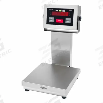 DORAN Industrial Bench Scale: 10 in x 10 in, IP69K, Column-Mounted - Bench Scales with Column-Mounted Indicator