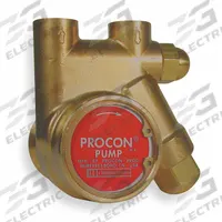 PROCON Rotary Vane Pump: Direct Drive, Low-Lead Brass Body, 3/8" NPT, 25 gph Max. Flow, Carbon Vanes (MPN 111A025F11CA 250). Key specifications — Vane Material: Carbon; NSF 169 Listed: Yes; Relief Valve Type Included: Balanced; Brand: PROCON; Strainer: 120 Micron; Ports: 3/8" NPT; Relief Valve Type: Balanced.