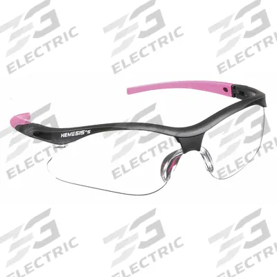 KLEENGUARD Safety Glasses: Clear Lens, Half-Frame, Anti-Fog, Black Frame - Adjustable Comfort-Fit Safety Glasses