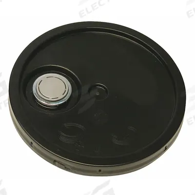 APPROVED VENDOR Lid: Gasketed/Snap-On/Spout/Tear Tab, 12 1/4 in Overall Dia, Black - Tear Tab Lids
