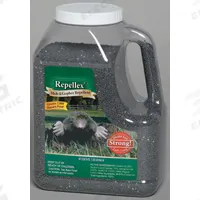 REPELLEX Mole/Gopher Repellent: Targets Moles/Rodents/Voles, Granules Form, 7 lb Container Size (MPN 10530). Key specifications — Brand: REPELLEX; Targeted Animals: Rodents; Form: Granules.