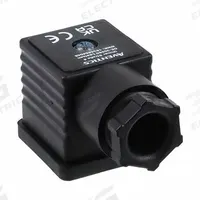 AVENTICS Solenoid Coil Connector: DIN 43650 Form A, 250V AC/300V DC, 2 Pin (MPN 1834484048). Key specifications — attr1078676: AVENTICS; attr1078675: 1834484048; attr1078682: DIN 43650 Form A; attr1078690: Indicator Light Not Included; attr1078697: 2 Pin; attr1078703: 300V DC.