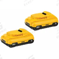 DEWALT Battery: 20V MAX*, 4 Ah, 2 Batteries Included, 20V DC, 2 PK (MPN DCB240-2). Key specifications — attr1278107: Not Oil-Resistant.