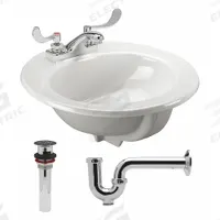 ZURN Bathroom Sink: White, Vitreous China, 19 1/4 in Overall Lg, 15 in Overall Wd, 5 Faucet Holes (MPN Z5124.464.1.07.00.0). Key specifications — Includes: Trap; Brand: ZURN; Color: White; Sink Material: Vitreous China.